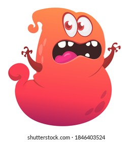 Funny cartoon flying monster design. Monster character illustration
