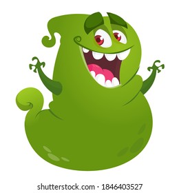 Funny cartoon flying monster design. Monster character illustration