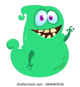 Funny cartoon flying monster design. Monster character illustration