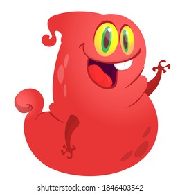 Funny cartoon flying monster design. Monster character illustration