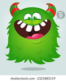 Funny cartoon flying monster. Halloween vector illustration isolated. Great for package or party decoration