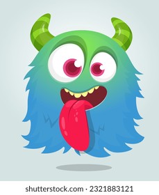 Funny cartoon flying monster. Halloween vector illustration isolated. Great for package or party decoration