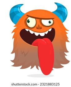 Funny cartoon flying monster. Halloween vector illustration isolated. Great for package or party decoration