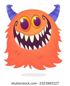Funny cartoon flying monster. Halloween vector illustration isolated. Great for package or party decoration