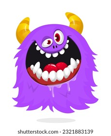 Funny cartoon flying monster. Halloween vector illustration isolated. Great for package or party decoration