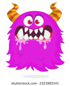 Funny cartoon flying monster. Halloween vector illustration isolated. Great for package or party decoration