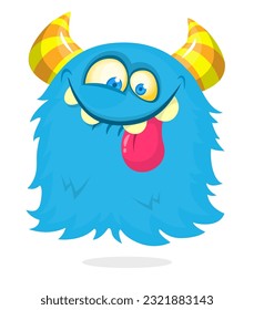 Funny cartoon flying monster. Halloween vector illustration isolated. Great for package or party decoration