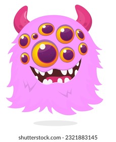 Funny cartoon flying monster. Halloween vector illustration isolated. Great for package or party decoration