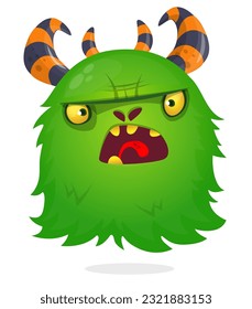 Funny cartoon flying monster. Halloween vector illustration isolated. Great for package or party decoration