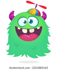 Funny cartoon flying monster. Halloween vector illustration isolated. Great for package or party decoration
