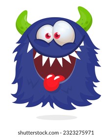 Funny cartoon flying monster. Halloween vector illustration isolated. Great for package or party decoration