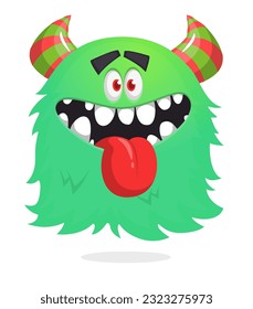 Funny cartoon flying monster. Halloween vector illustration isolated. Great for package or party decoration