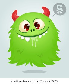 Funny cartoon flying monster. Halloween vector illustration isolated. Great for package or party decoration