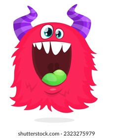 Funny cartoon flying monster. Halloween vector illustration isolated. Great for package or party decoration