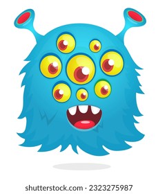 Funny cartoon flying monster. Halloween vector illustration isolated. Great for package or party decoration