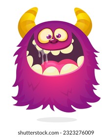 Funny cartoon flying monster. Halloween vector illustration isolated. Great for package or party decoration