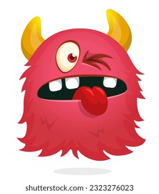 Funny cartoon flying monster. Halloween vector illustration isolated. Great for package or party decoration