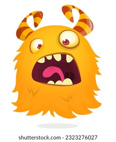Funny cartoon flying monster. Halloween vector illustration isolated. Great for package or party decoration