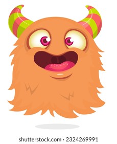 Funny cartoon flying monster. Halloween vector illustration isolated. Great for package or party decoration