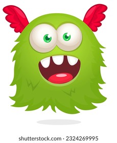 Funny cartoon flying monster. Halloween vector illustration isolated. Great for package or party decoration