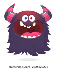 Funny cartoon flying monster. Halloween vector illustration isolated. Great for package or party decoration