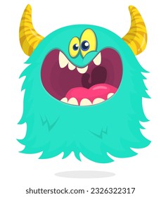 Funny cartoon flying monster. Halloween vector illustration isolated. Great for package or party decoration