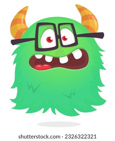 Funny cartoon flying monster. Halloween vector illustration isolated. Great for package or party decoration