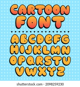 Funny cartoon font. Vector doodle line illustration letters. Trendy alphabet,cartoon comic abc concept