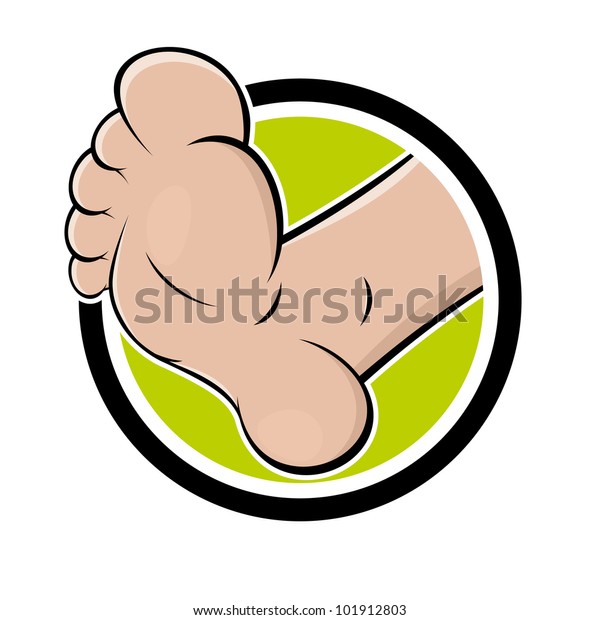 Funny Cartoon Foot Badge Stock Vector Royalty Free