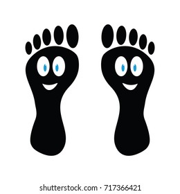 funny cartoon foot prints of feet