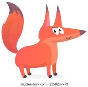 Funny cartoon fox. Vector illustration isolated