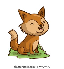 Funny cartoon fox vector illustration