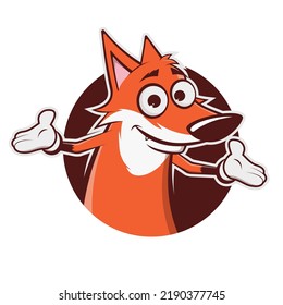 Funny Cartoon Fox Vector Sign