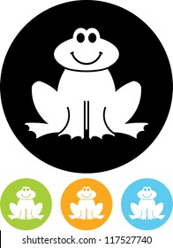 Funny cartoon frog - Vector icon isolated