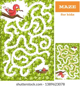 Funny cartoon game for kids. With solution. Vector illustration with separate layers.