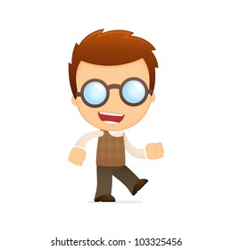 funny cartoon genius in various poses for use in advertising, presentations, brochures, blogs, documents and forms, etc.