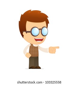 funny cartoon genius in various poses for use in advertising, presentations, brochures, blogs, documents and forms, etc.