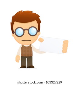 funny cartoon genius in various poses for use in advertising, presentations, brochures, blogs, documents and forms, etc.