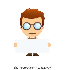 funny cartoon genius in various poses for use in advertising, presentations, brochures, blogs, documents and forms, etc.
