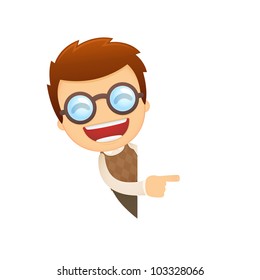funny cartoon genius in various poses for use in advertising, presentations, brochures, blogs, documents and forms, etc.