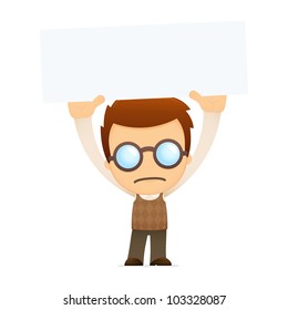 funny cartoon genius in various poses for use in advertising, presentations, brochures, blogs, documents and forms, etc.