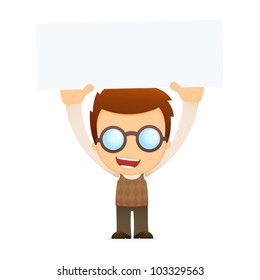 funny cartoon genius in various poses for use in advertising, presentations, brochures, blogs, documents and forms, etc.