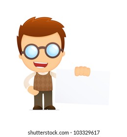 funny cartoon genius in various poses for use in advertising, presentations, brochures, blogs, documents and forms, etc.