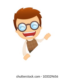 funny cartoon genius in various poses for use in advertising, presentations, brochures, blogs, documents and forms, etc.