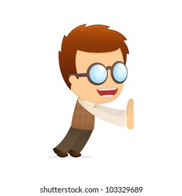 funny cartoon genius in various poses for use in advertising, presentations, brochures, blogs, documents and forms, etc.