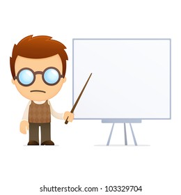 funny cartoon genius in various poses for use in advertising, presentations, brochures, blogs, documents and forms, etc.