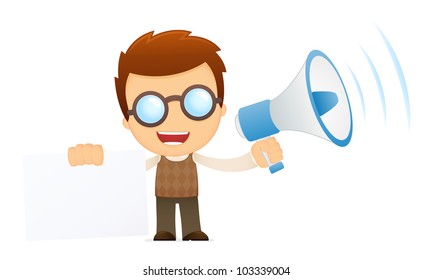 funny cartoon genius in various poses for use in advertising, presentations, brochures, blogs, documents and forms, etc.