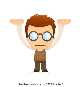 funny cartoon genius in various poses for use in advertising, presentations, brochures, blogs, documents and forms, etc.