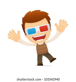 funny cartoon genius in various poses for use in advertising, presentations, brochures, blogs, documents and forms, etc.