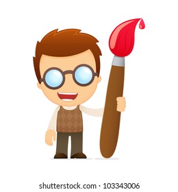 funny cartoon genius in various poses for use in advertising, presentations, brochures, blogs, documents and forms, etc.